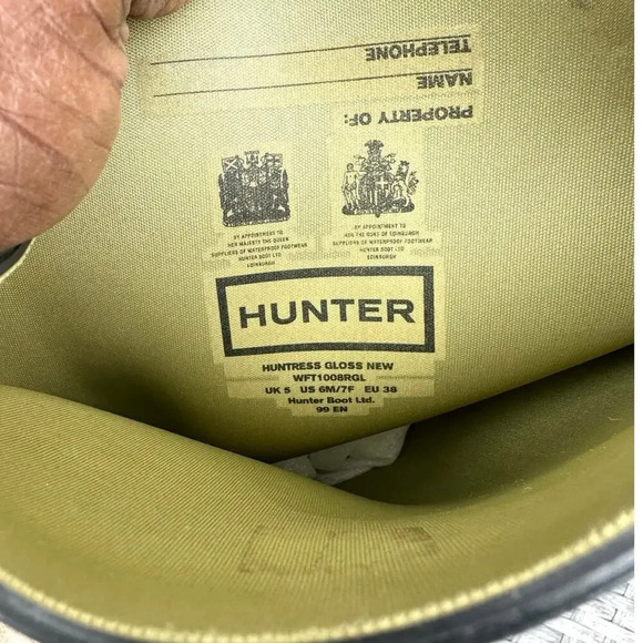 Hunter Huntress Gloss New Wide Women’s Boots Size US‎ M6 F7 - Picture 8 of 9